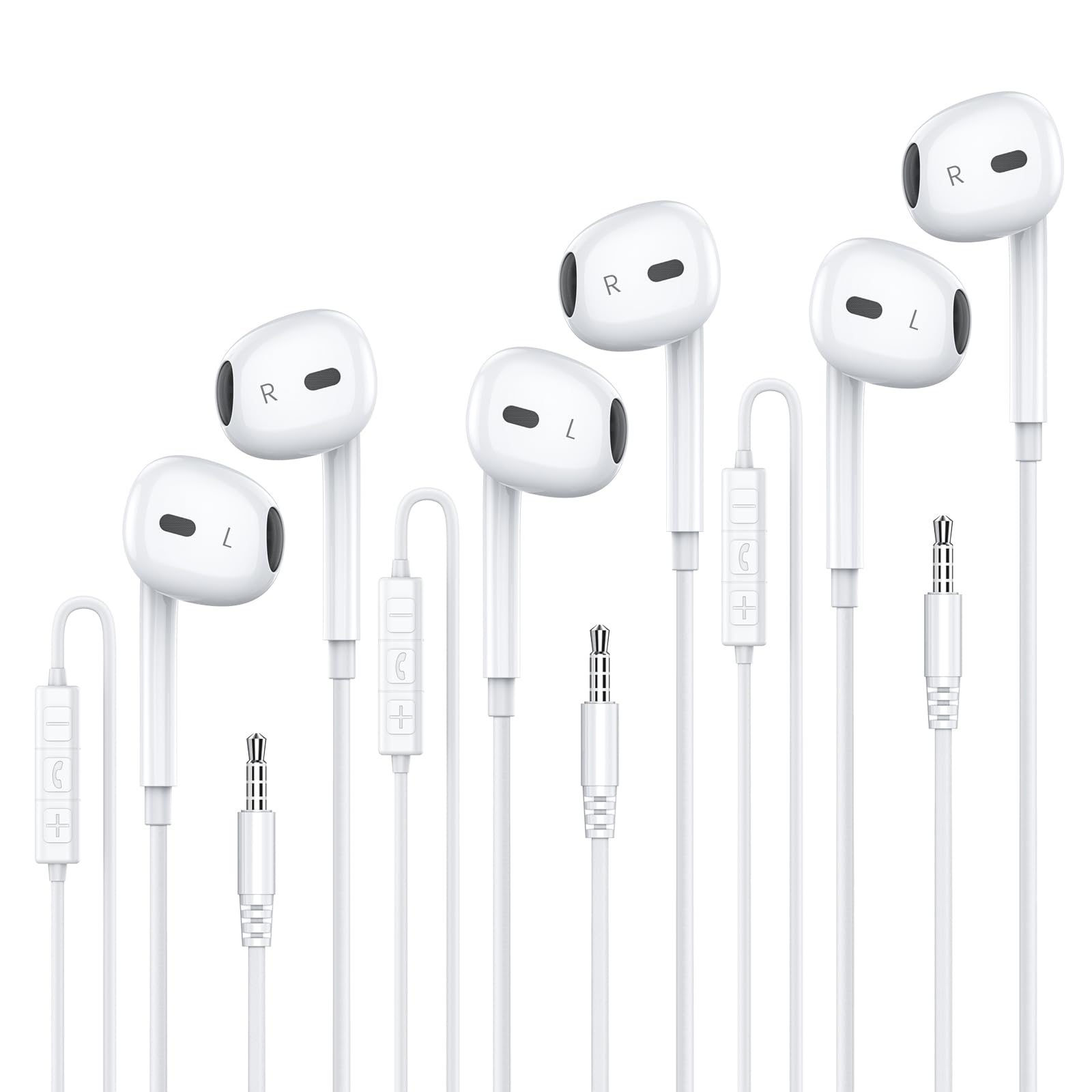 MOSWAG Wired Earbuds with Microphone, 3.5mm Jack in Ear Headphones with Microphone Suitable for Smartphones, Computers, Laptops, IPads, MP3 Players, Etc