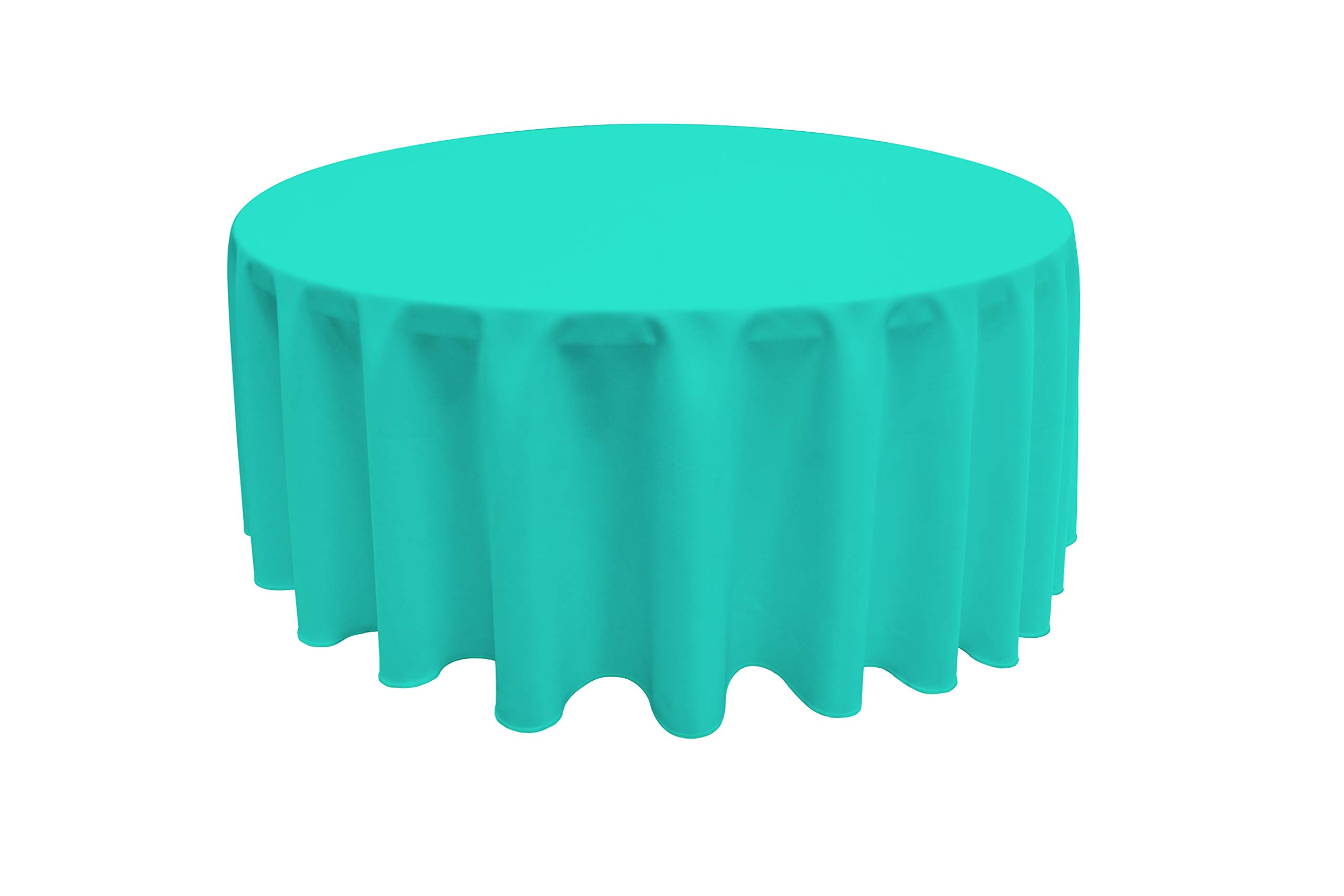 GEFEII Kitchen Tablecloth 90 inch Round Tablecloths Solid Polyester Table Cloth for Wedding Party Restaurant Banquet Dining Buffet Table Picnic Decorations (Round-90 inch, Turquoise)