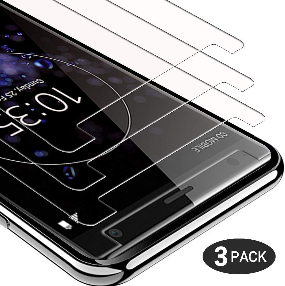 Casecool [3 Pack] Screen Protector for Sony Xperia XZ2, Tempered Glass Film Clear Premium Shockproof Protection 9H Hardness Easy Installation 3D Touch Compatible with Sony Xperia XZ2