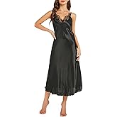 Litherday Silk Nightgown for Women Long Satin Slip Dress Nightdress Silky Chemise Nightie Soft V Neck Nightwear