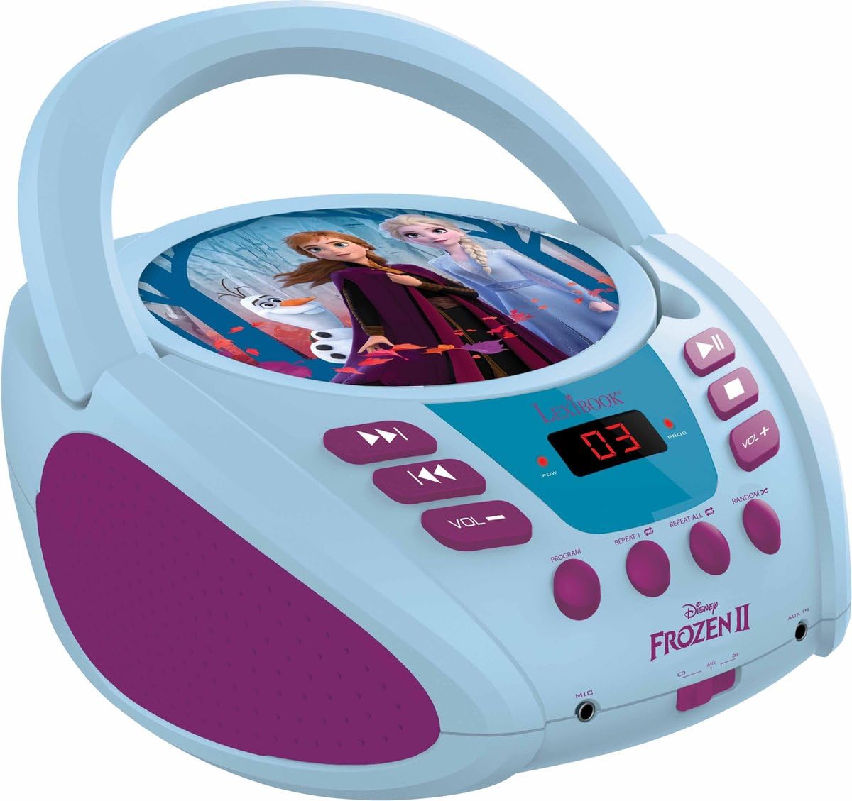 Lexibook Disney Frozen La Reine Des Neiges Elsa Radio Lecteur Cd,Entrée Line-In, Pile Ou Secteur, Design Aléatoire