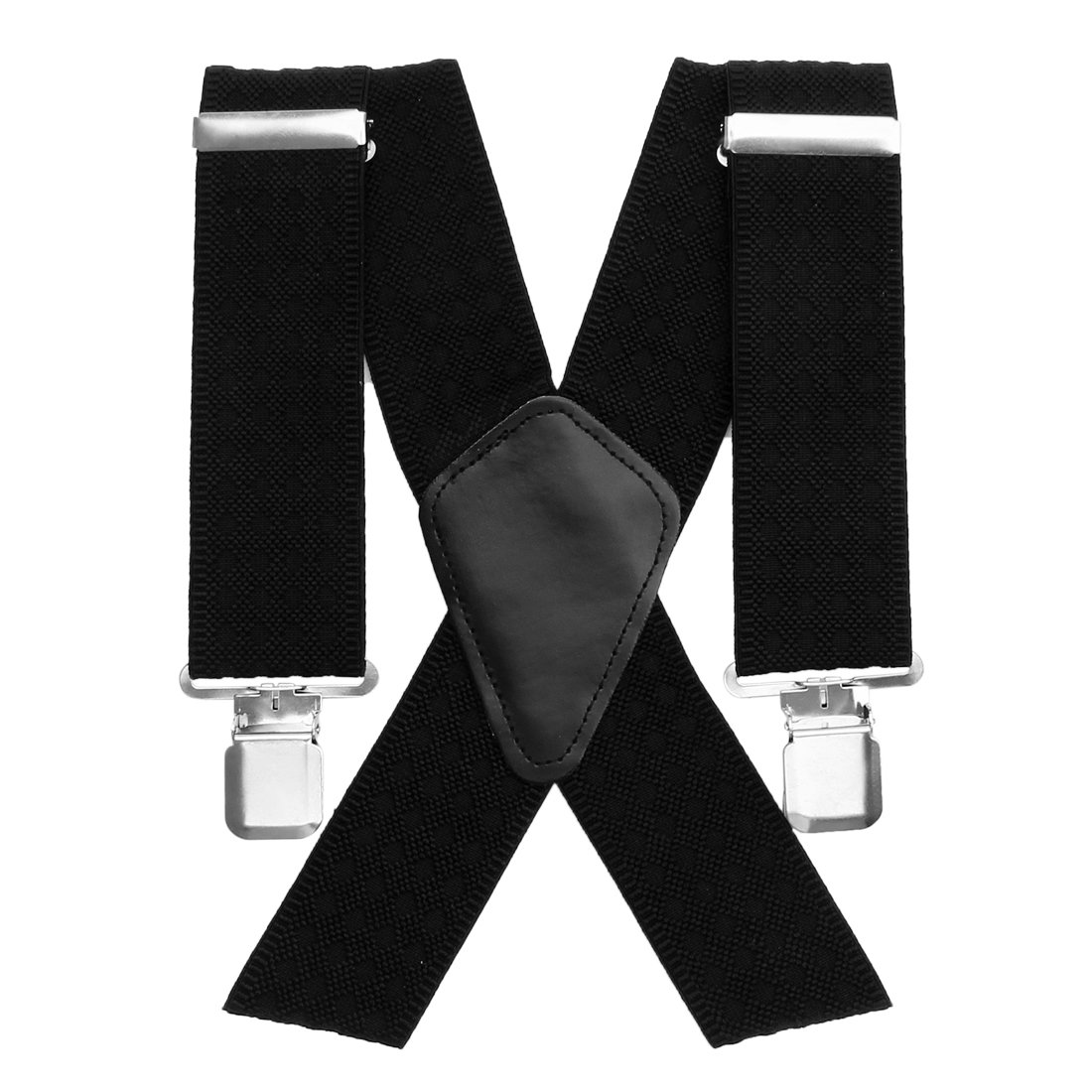 AulolaMens X Shape Braces Adjustable and Elastic Suspenders with A Very Strong Clips - Heavy Duty 50MM Wide Lattice Design