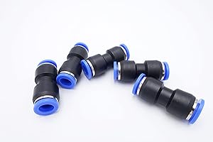 IVLPHA Push to Connect Fitting 5/16" Tube OD, Pneumatic Air Water Straight Union Two Way Connector/Coupler (Pack of 5)