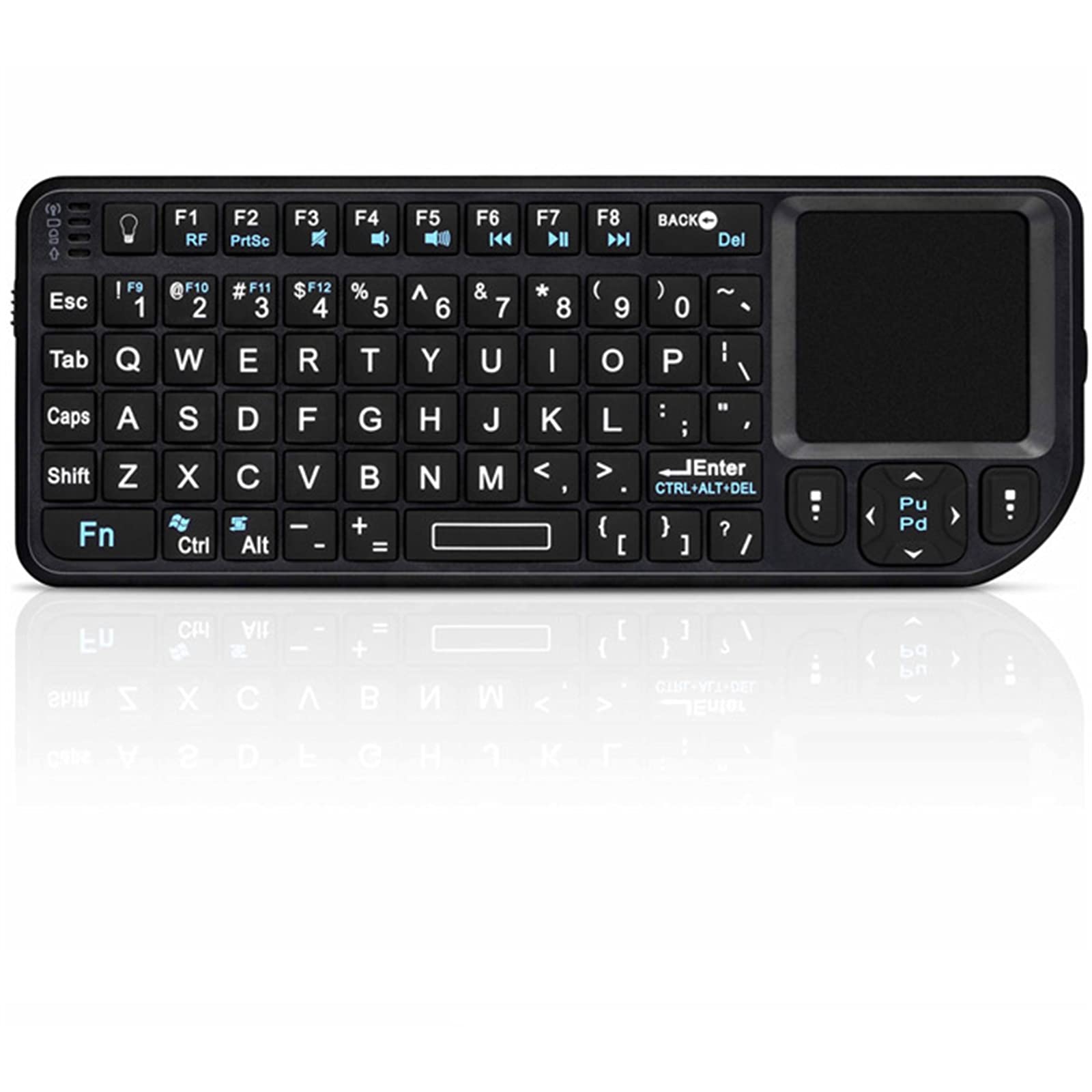 Denash Wireless Keyboard with Touchpad, Ultra Mini Thin USB 2.4GHz Backlit Rechargeable Keyboard for PS3/4, XBOX 360