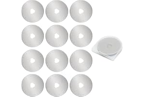 12PCS Rotary Cutter Replacement Blades with Scale Markings, Cutting Discs for Quilting Sewing Patchwork Fabric Photo Crafts, 