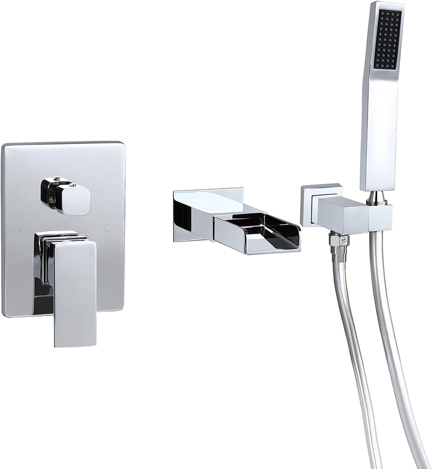Homary Modern Wall Mounted Bathtub Faucet Waterfall Tub Spout