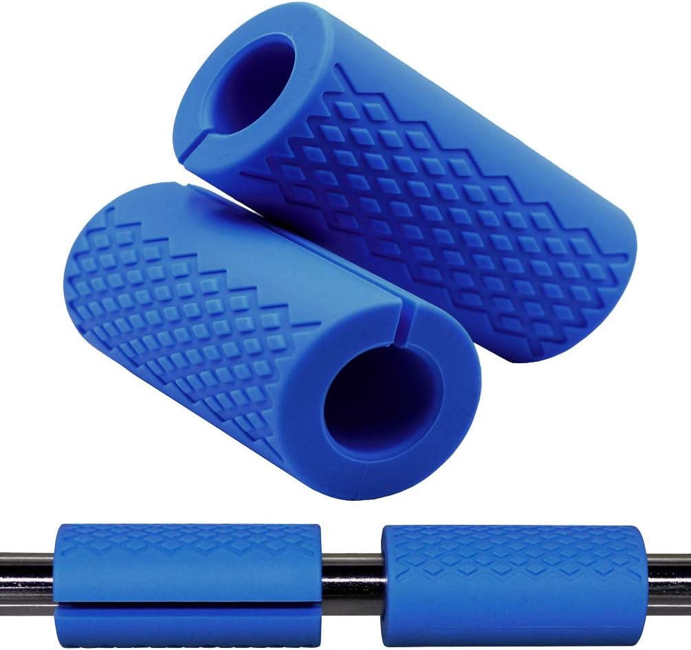 Greententljs Dumbbell Bar Handle Grips - Standard Bar Grips for Weight Lifting Fitness Strength Training - Arm Chest Workout Machines Grip (Blue, 1" Bar, Fat): Electronics