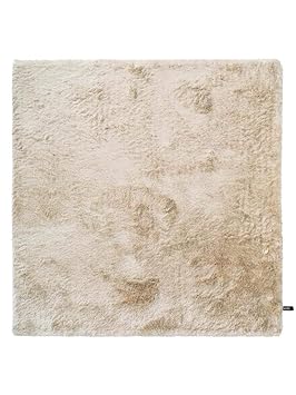 benuta Shaggy Hochflor Teppich Whisper Quadratisch Beige 150x150 cm | Langflor Teppich für Schlafzimmer und Wohnzimmer