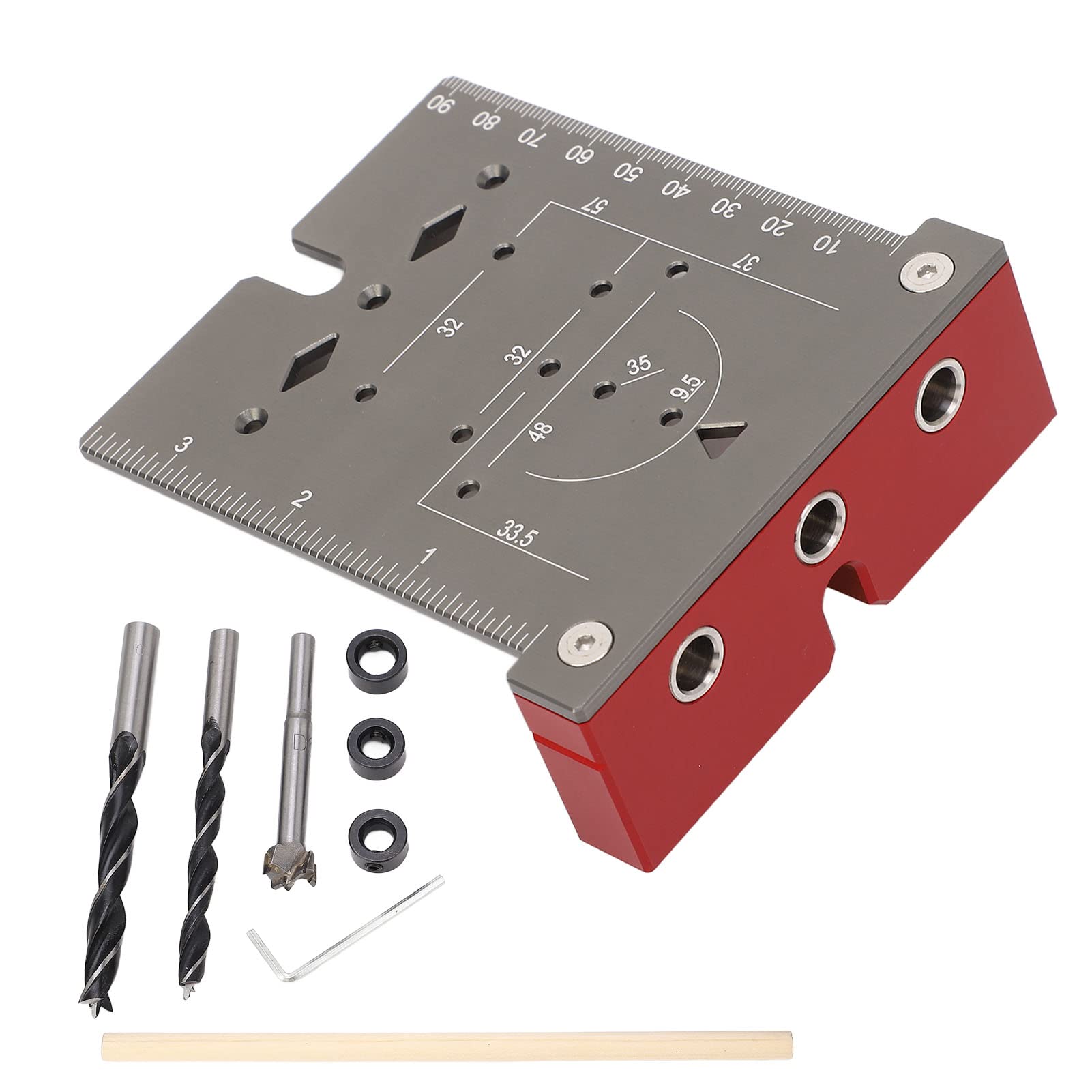 Aluminum Alloy Door Hinge Jig, 3 in 1 Accurate Opener Set for Household Cabinet Door
