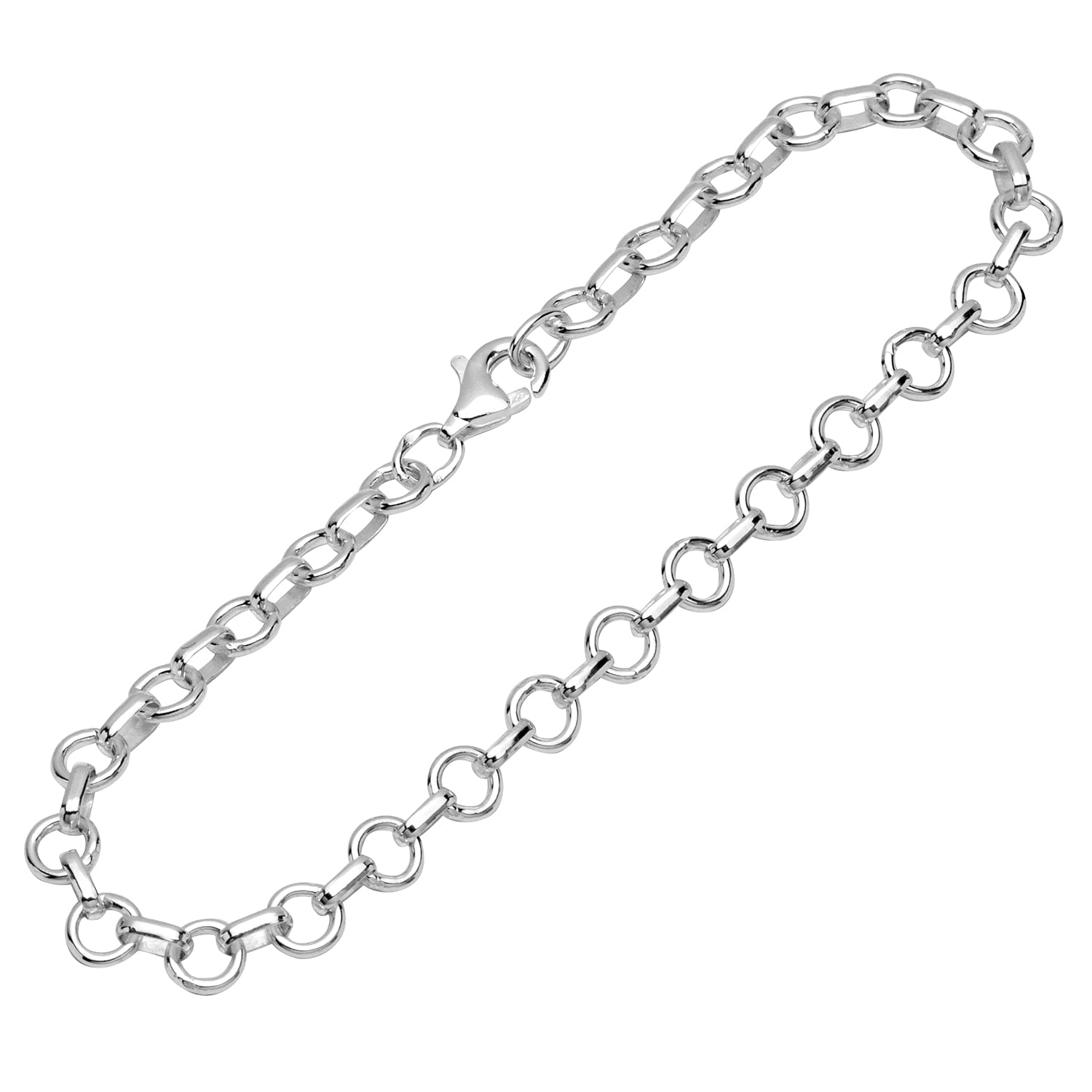 NKlaus bracelet 925 Sterling Silver 19cm oval ladies designer bracelet chain fine 12767