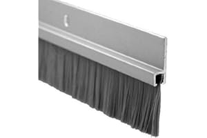 Pemko - 18100CNB36 Door Bottom Sweep, Clear Anodized Aluminum with 1" Gray Nylon Brush insert, 0.25"W x 1.875" H x 36" L
