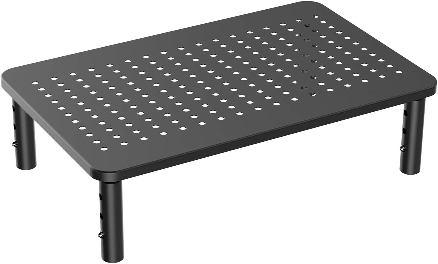 Monitor Stand Riser - 3 Height Adjustable Monitor Stand for Laptop, Computer, iMac, Pc, Printer, Desktop Ergonomic Metal Monitor Riser Stand with Mesh Platform for Airflow by HUANUO (HNLL3-0) : Office Products