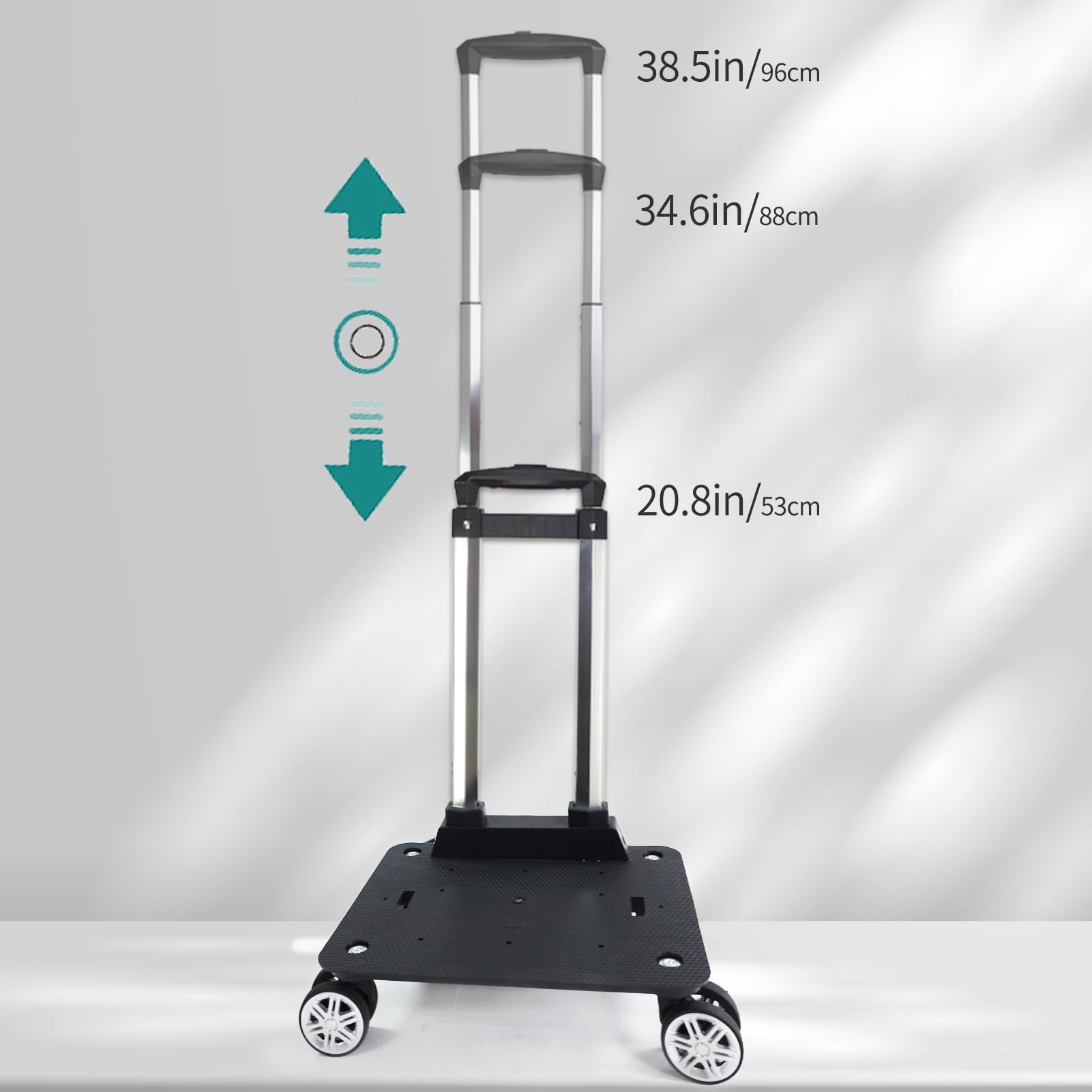 HapBoby Backpack Trolley Wheeled Cart-Backpack Hand Truck with Luggage Strap,Aluminium Alloy Folding Trolley Cart for Bags Backpack Travel Luggage Cart