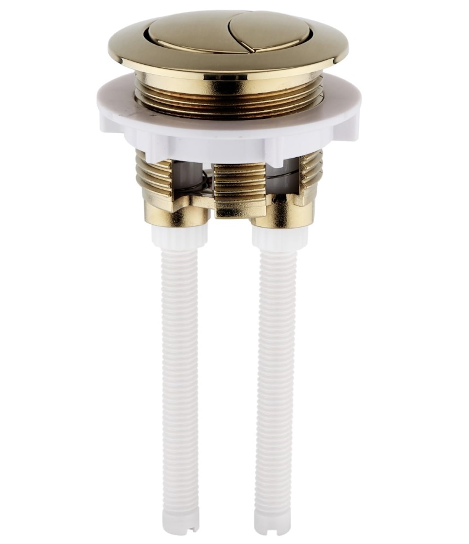 Taps2Traps® Brushed Brass Effect Universal Toilet Dual Flush Button Fit 38mm Cistern Hole - Not Suitable for Cable Operated or Concealed cisterns