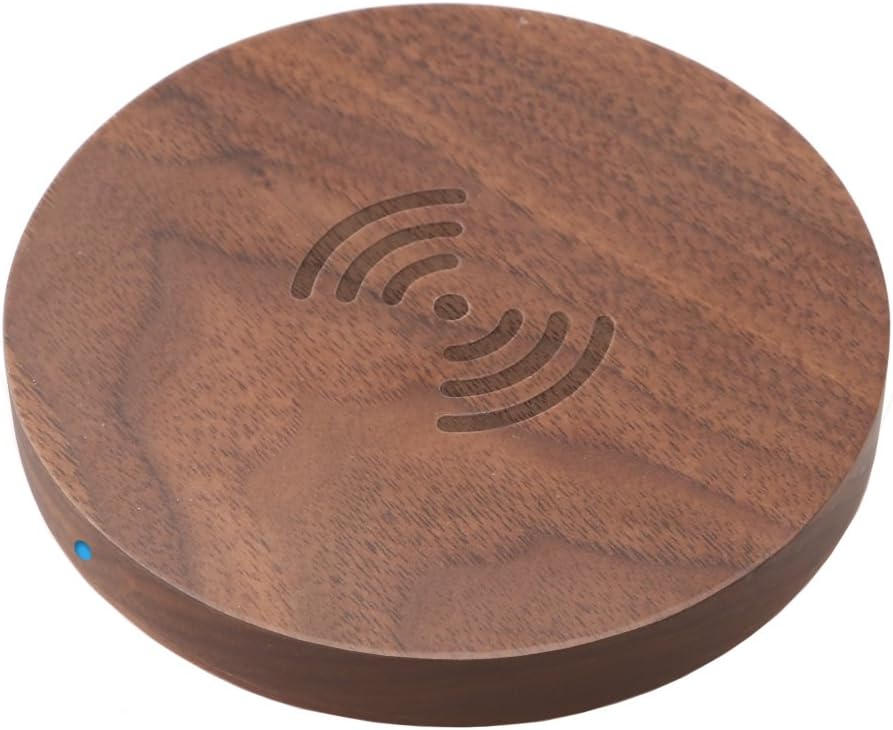 Wireless Charger,Walnut Wooden Wireless Charger, Upgraded Standard QI Wireless Charging Pad for iPhone 8/8 Plus, iPhone X, Galaxy S8/S8 Plus, Note 8, Note 5, S6 Edge+/S6/S6 Edge/S7 Ed (QI standard wireless charging C)