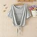 Froomer Women Summer Casual Off Shoulder Short T-Shirt Tops (US 4/Tag S, #Grey)