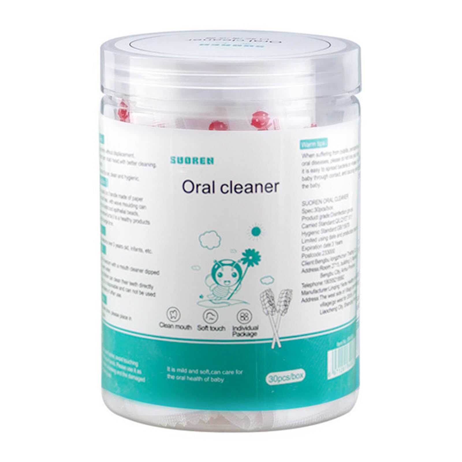 Yolispa Baby Tongue Cleaner Newborn, 30pcs Baby Oral Cleaner Newborn, Infant Tongue Toothbrush Soft Gauze Mouth Cleaning Stick Dental Care for 0-36 Month Infant