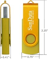 SunData 16GB USB 2.0 Flash Drive 2 Pack Swivel Design Pen Drive Black Gold view 7