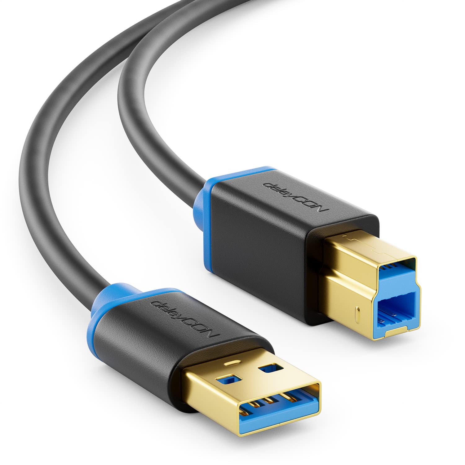 USB 3.0&nbsp;cable A/B&nbsp;&ndash;&nbsp;black/blue. 3 m