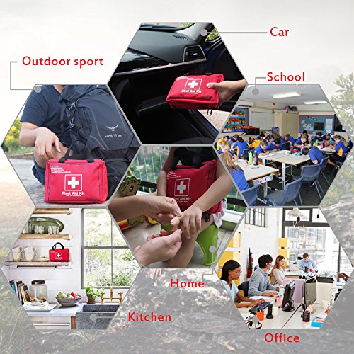 First Aid Kit Survival Kit 130 & Compact Medical Emergency Kit Lightweight,First