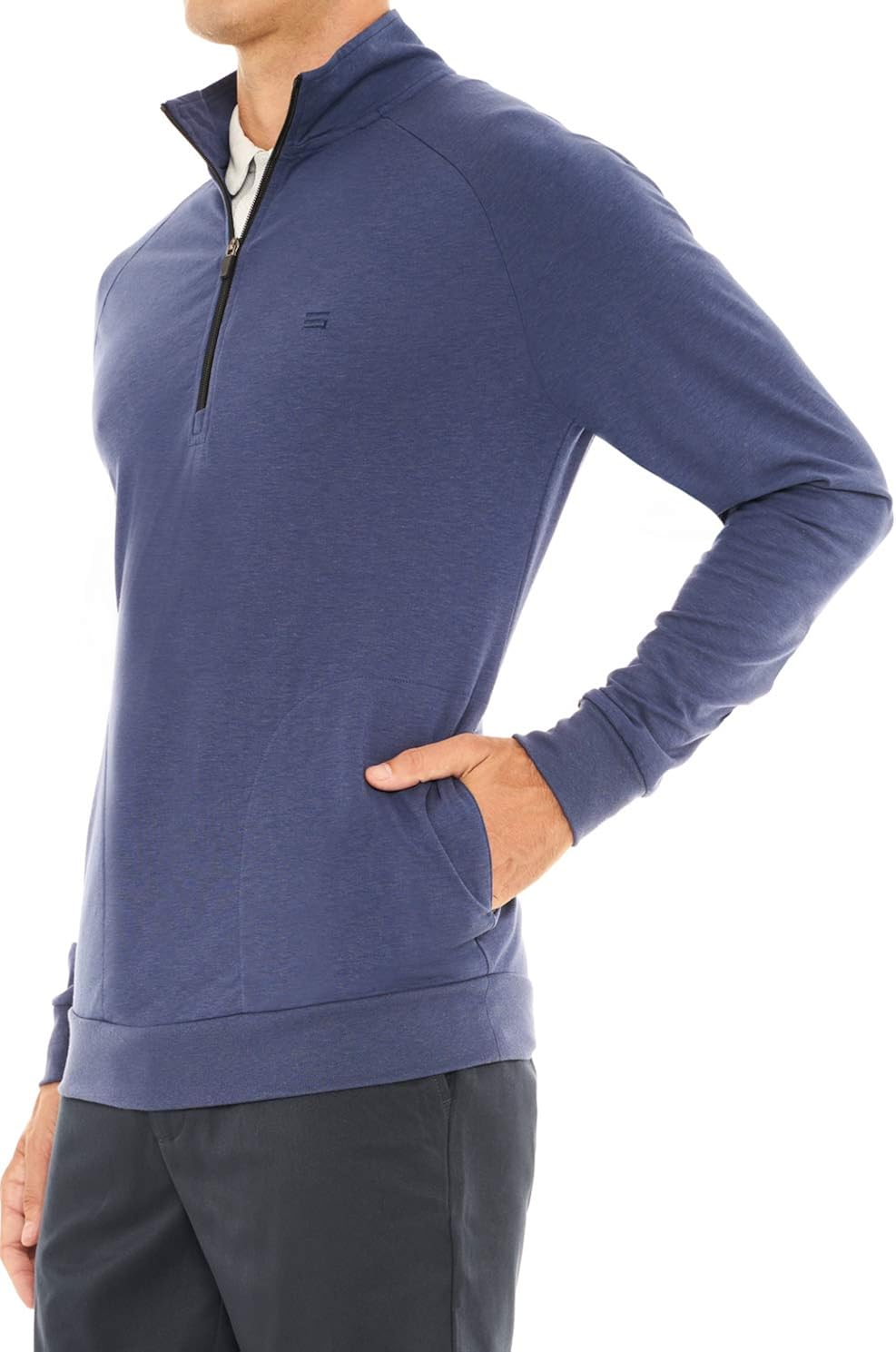 Mens Lightweight Dry Fit Pullover - Long Sleeve Half Zip Golf Jacket for Men: Clothing