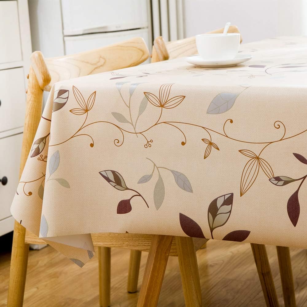 Plenmor Table Cloth Wipeable Tablecloth PVC Plastic Wipe Clean