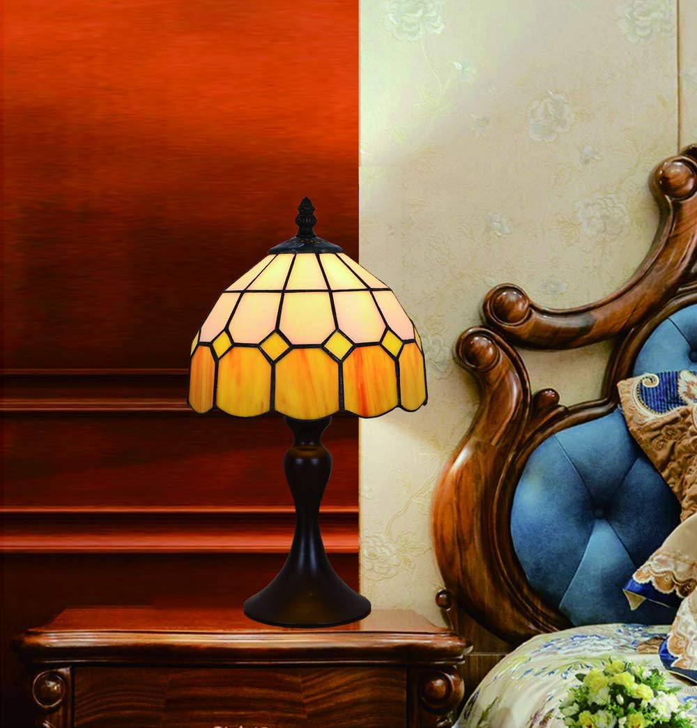 Tokira Tiffany Table Style Lamps Yellow Mediterranean 8 Inch - Image 4