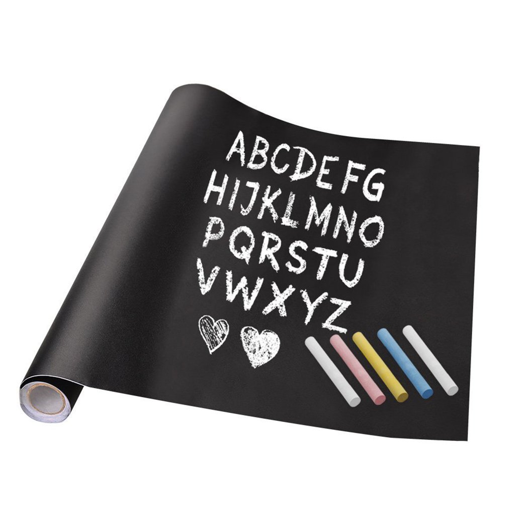 Etiqueta Engomada de Pizarra con 5 Tizas(43 * 200 cm), Ninonly ...