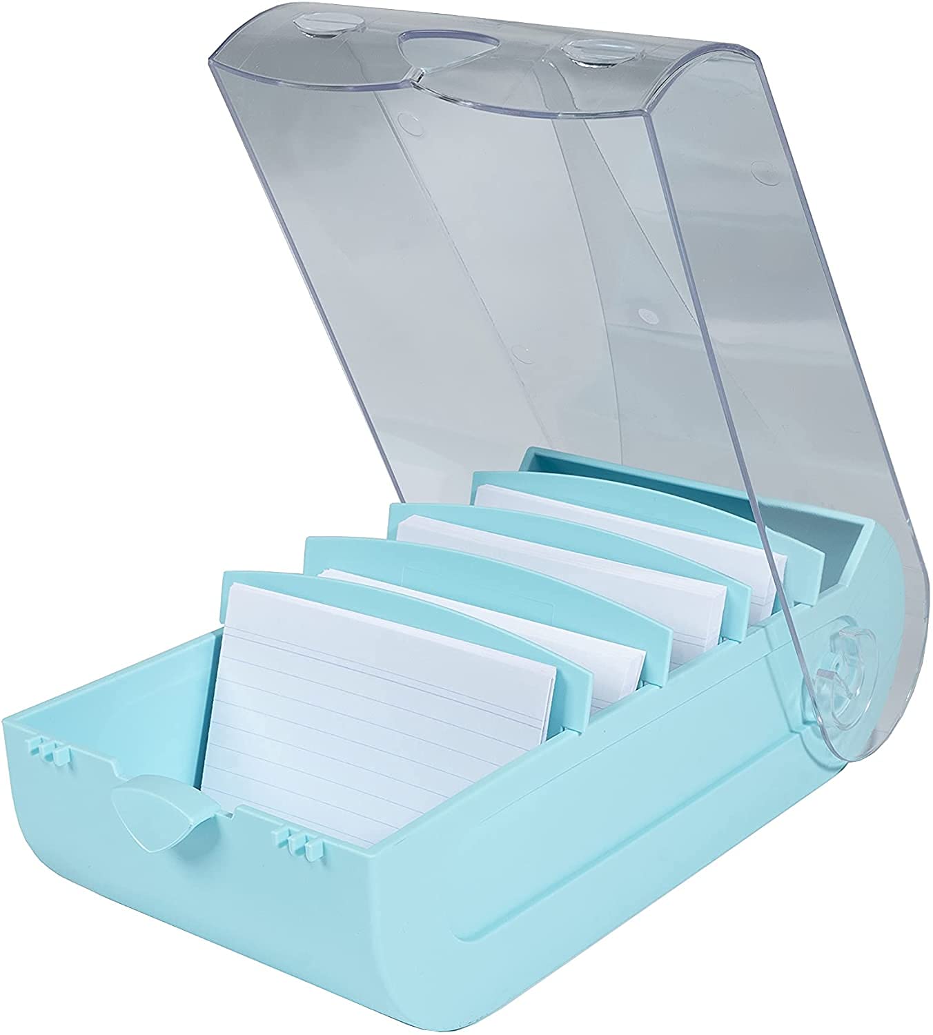 Exacompta - Ref. 5346323D - 1 Learning box BUNNYBOX A7 - dimensions 25x13.2x8.5 cm - colour pastel green/crystal - capacity up to 900 cards in A7 format