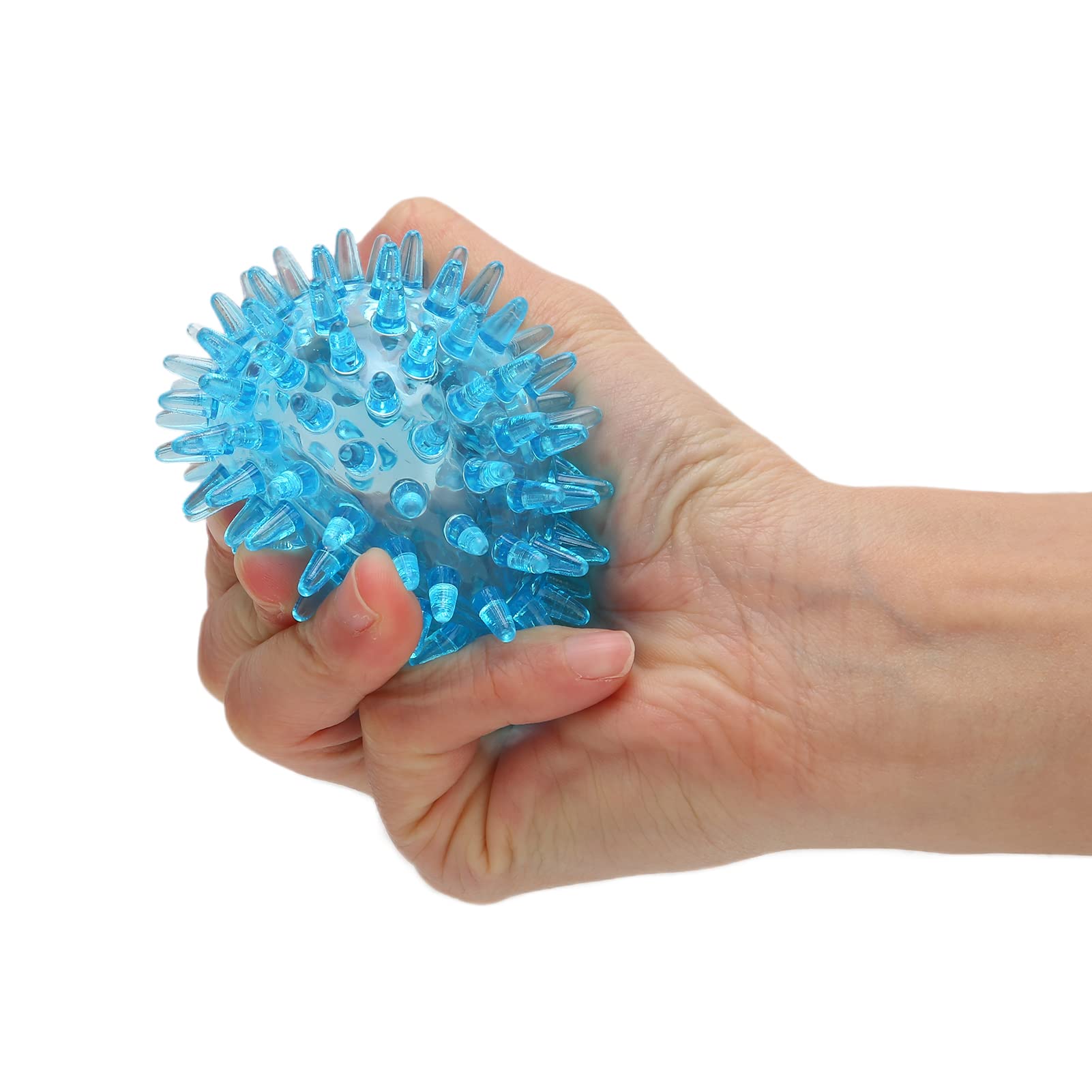 Spiky Ball, Soft Transparent Massage Ball Handheld Massage Roller Ball for Hand Wrist, Foot, Back, Muscles[7CM] (7CM)