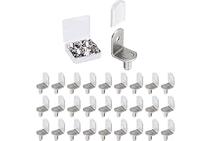 KIUSOWAYD 50 Pcs Shelf Support Pegs, 1/4 Inch (6.35mm) Metal Shelf Pins for Wood Shelves Adjustable Shelf Brackets L-Shaped Clips with Silicone Sleeve for Kitchen Bookcase Cabinet Furniture Support