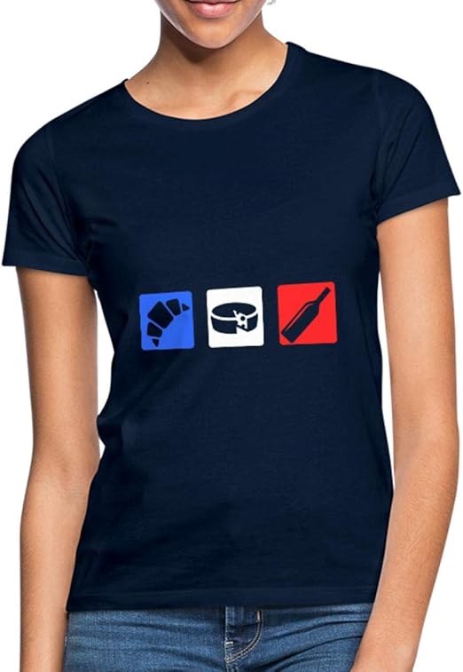 tee shirt femme bleu blanc rouge