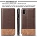 WenBelle for iPhone Xs/iPhone X Case, Stand Feature,Double Layer Shock Absorbing Premium Soft PU Color Matching Leather Wallet Cover Flip Cases for Apple iPhone Xs/X 5.8 inch (Brown)