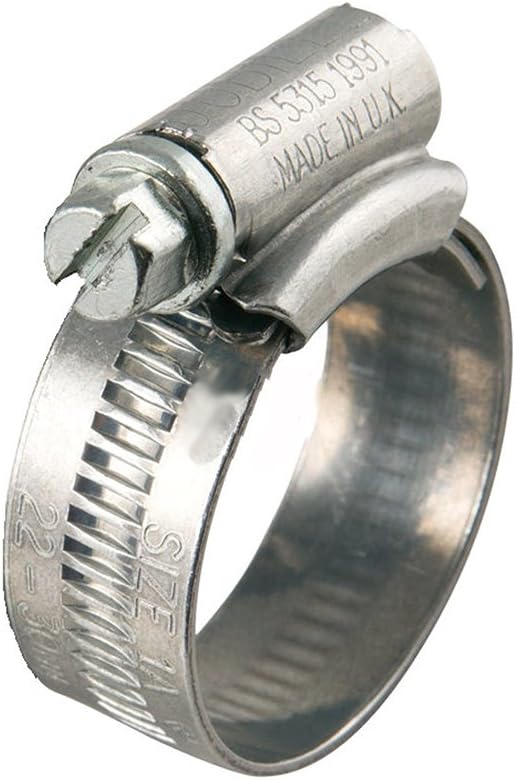 Stainless Steel Genuine Jubilee Clip O 16-22MM Hose Fuel Clamp Worm Drive - 10 Pack