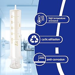 Jiaxix 2 Pack 50ml Glass Syringe With Caps