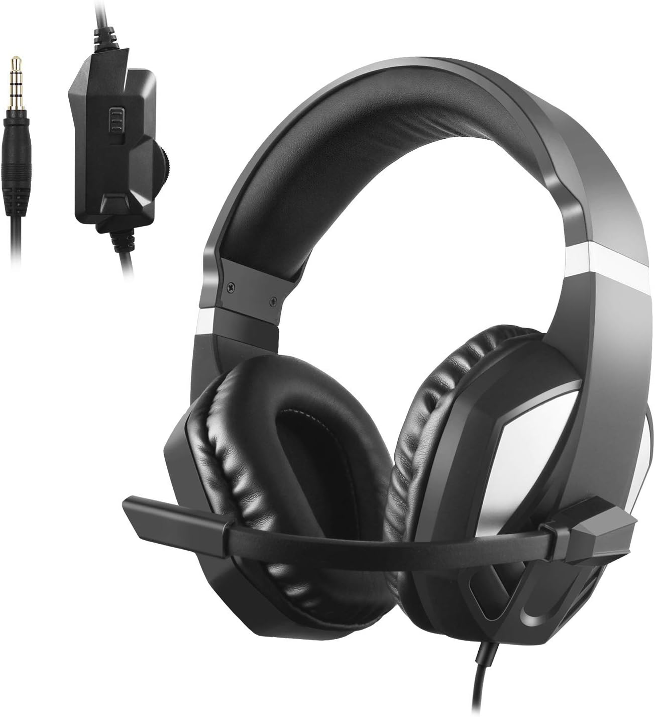 Rimila PC Gaming Headset, PS3 PS4 Controller PS5 Xbox One Controller, Noise Cancelling Headsets with Microphone, Bass Surround for Laptop Mac PlayStation Console Games Nintendo Switch Controller(Blue)