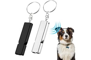 TELADESHX 2 Pack Dog Whistle, Portable Dog Training Whistle, Dog Whistle to Stop Barking Neighbors Dog for Recall and Pet Behavior Control (Black+Whie)