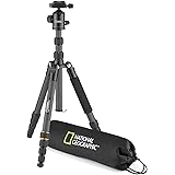 NATIONAL GEOGRAPHIC Travel Tripod Kit,90°Column 5-Section Legs, Carbon Fiber, Compatible with Canon, Nikon DSLR, Twist Locks