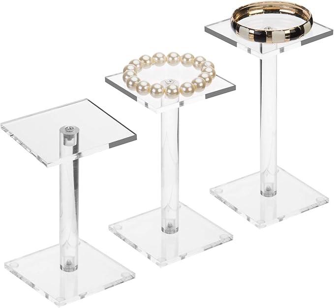 MyGift Premium Clear Acrylic Square Pedestal Display Riser