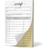 321Done Receipt Book with Carbon Copies, 2-Part, 3.4x5.5 Inches, 50 Sets | Made in USA - Duplicate Cash Sales Receipts for Small Business and Vendors, Handheld Size, White and Yellow Carbonless Sets