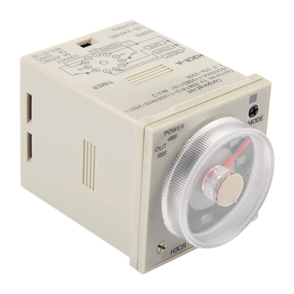 Dioche 11 Pin Timer Relay, H3CRA Delay Timer Relay 0.5S-300H, Knob Control, AC220V