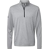 Adidas Heather Block Print Quarter-Zip Pullover With Custom Embroidery