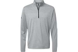 adidas Mens Heather Block Print Quarter-Zip Pullover