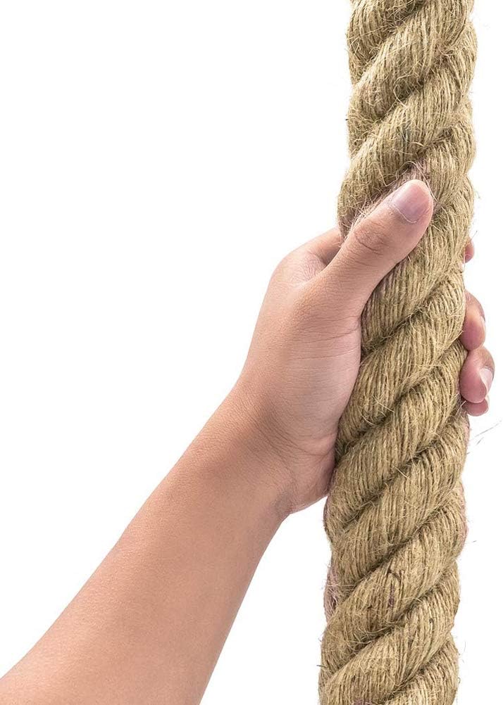 Aoneky 30mm Jute Rope, 14.5 M Heavy Duty 4 Strand Twisted Natural Hemp Rope for Garden Tug of War - Image 4