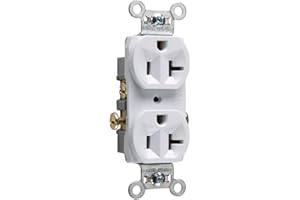 Legrand Pass & Seymour CR20WCC12 20 Amp Commercial Specification Grade Duplex Receptacle Outlet, Side Wire, White (1 Count)