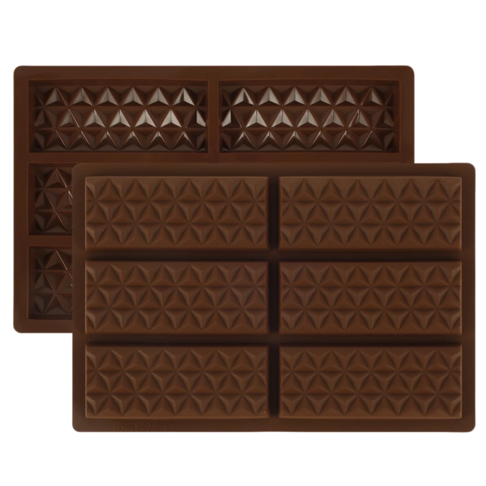 Silicone Chocolate Mould Candy Moulds， Silicone Chocolate Bar Mould，6 Cells Rectangle Triangle Diamond Shape,Ice Cube Tray Soap Wax Melt Molds，Christmas Chocolate Gift DIY
