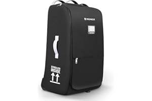 REMEIT Stroller Bag for Airplane, Stroller Travel Bag Compatible with UPPAbaby Vista, Vista V2, Cruz V2, Rolling Wheel Bag with Storage Pocket, Multiple Handles, Luggage Tag for Flight Travel, Black