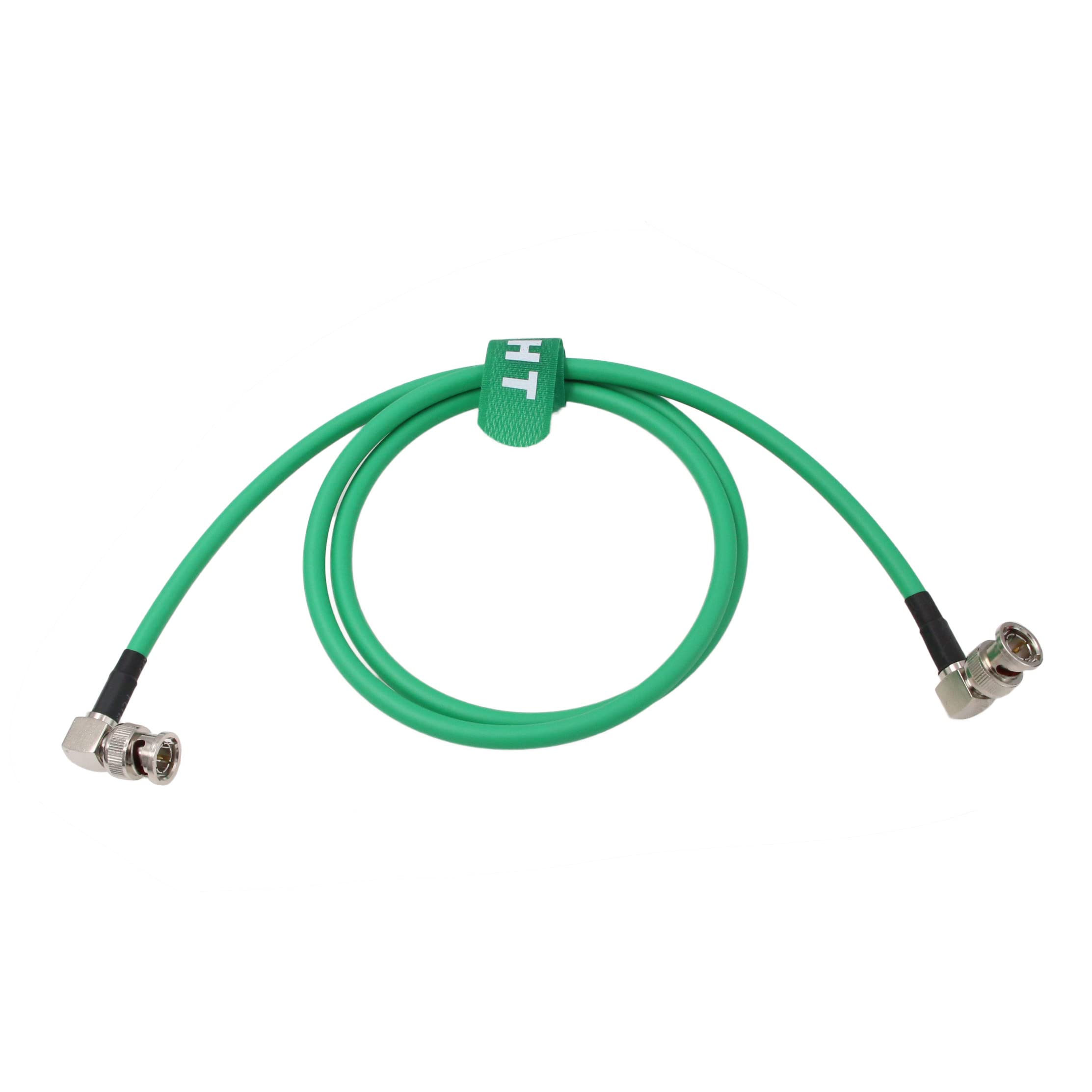 HangTon 12G 3G HD SDI Raw 4K 60fps Video Cable Right Angle to Right Angle BNC Canare LV-61S 75 ohm Coaxial Shielded for Sony Alexa DSMC2 Camera Blackmagic SmallHD Atomos Monitor (1m, Green)