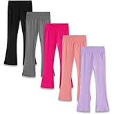 EXARUS Girls Leggings Flare/Skinny Yoga Pants Lightweight Flat/Crossover Waist Multipack Dance High Waisted Soft 6-14Y