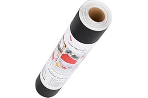 IModeur Matte Black Permanent Vinyl for Party Decorations and Holiday Making, 12" x 30Ft Adhesive Vinyl Roll for Most Cutting Machines